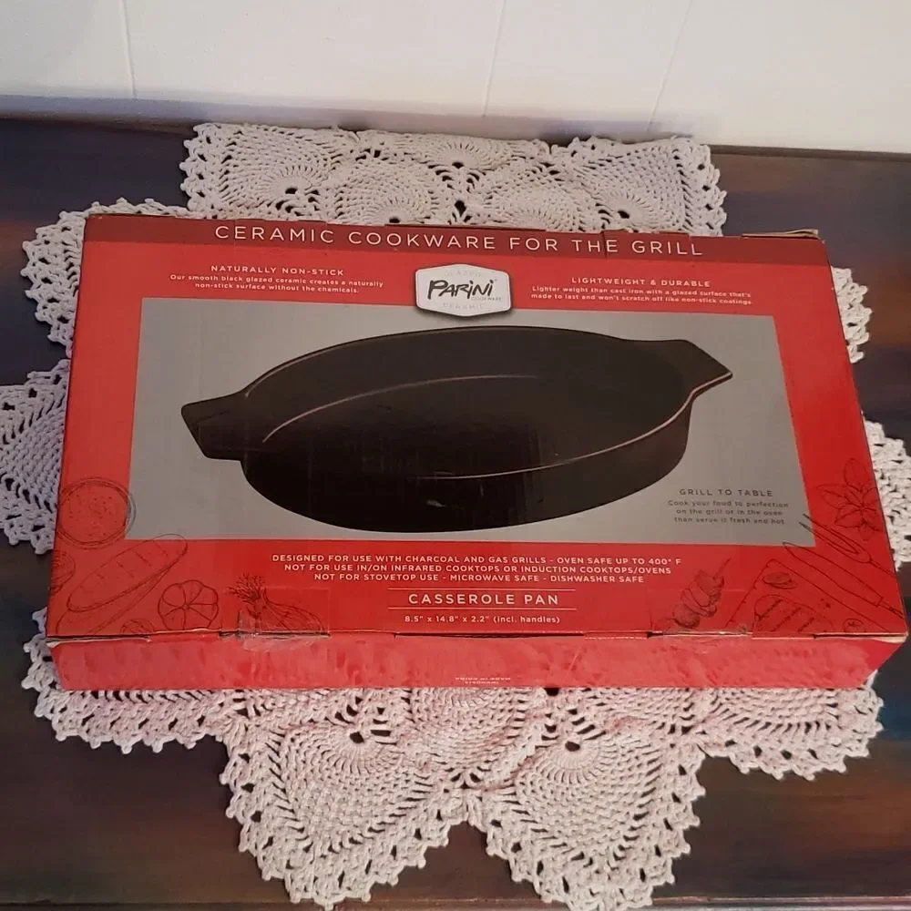 New in Box Parini Glazed Ceramic Casserole Pan